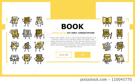 book character education library landing header vector 110045770