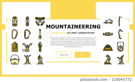 mountain adventure mountaineering landing header vector 110045772