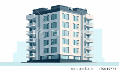 Illustration of a three-dimensional apartment building 110045774