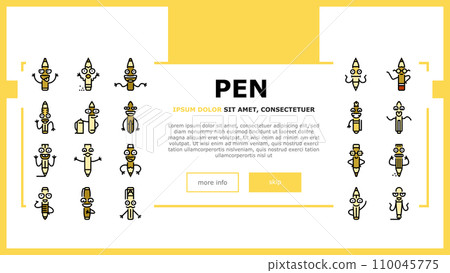 pen character pencil school landing header vector pen character pencil school landing header vector 110045775