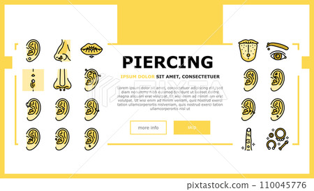 piercing fashion beauty earring landing header vector 110045776