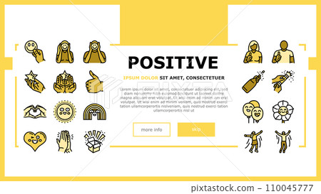 positive mood happy smile landing header vector 110045777