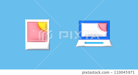 3D stereoscopic icon 3D stereoscopic icon 110045971