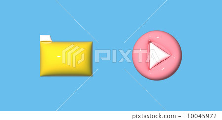 3D stereoscopic icon 3D stereoscopic icon 110045972