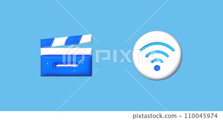 3D stereoscopic icon 3D stereoscopic icon 110045974