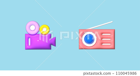3D stereoscopic icon 110045986
