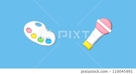 3D stereoscopic icon 110045991