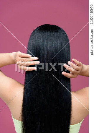 Woman with beautiful long hair Woman with beautiful long hair 110046546