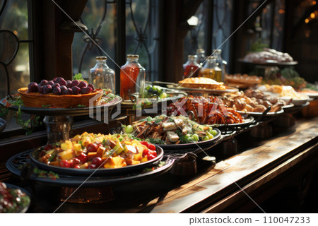Buffet line of lunch and dinner Buffet line of lunch and dinner 110047233