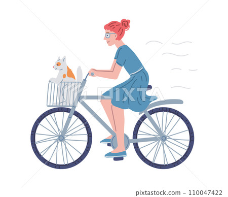 Cat riding 2024 in bike basket