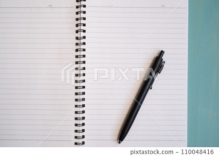 pen on plain notebook 110048416