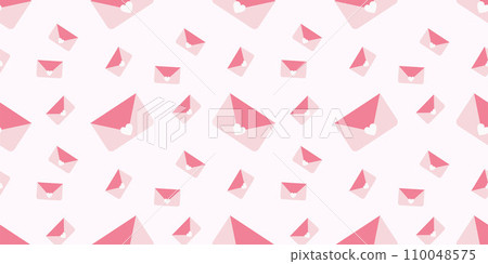 Love letters seamless pattern. Repeating design element for printing on wrapping. Surprise, gift, love and romance. March 8, wedding anniversary and Valentines day. Cartoon flat vector illustration Love letters seamless pattern. Repeating design element for printing on wrapping. Surprise, gift, love and romance. March 8, wedding anniversary and Valentines day. Cartoon flat vector illustration 110048575