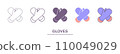 Medical latex gloves line icon. Hand disinfection, infection prevention symbol 110049029