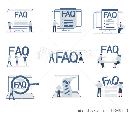 FAQ simple illustration set 110049333