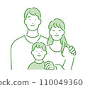 Family of three: husband, wife and children 110049360