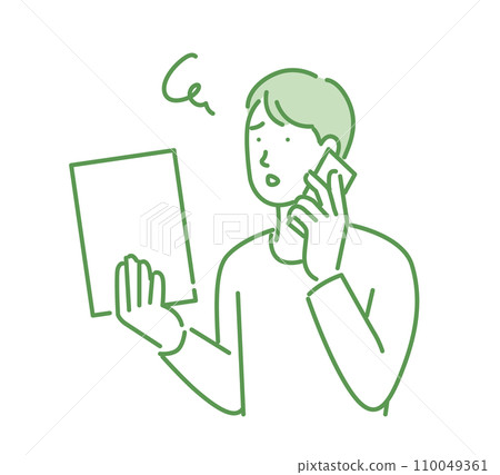 A man checking for missing documents A man checking for missing documents 110049361