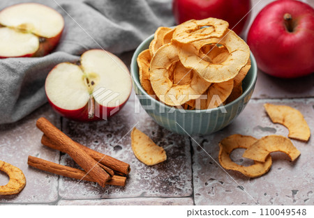 Dried apple chips Dried apple chips 110049548