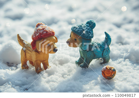 狗狗在雪地裡行走2 狗狗在雪地裡行走2 110049817