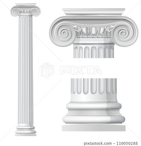 Realistic antique ionic column isolated 110050288