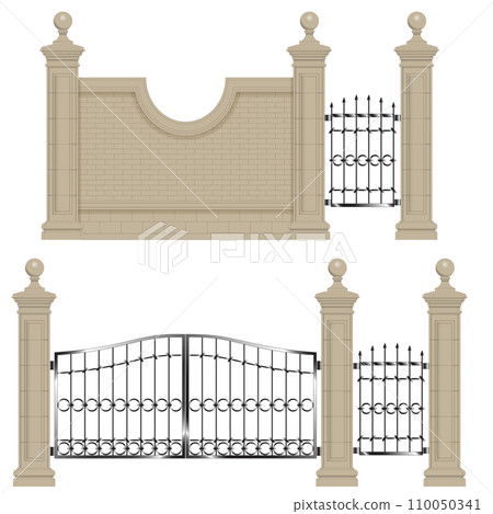 garden outdoor gate isolated ill 110050341