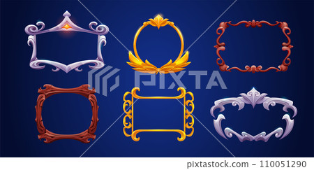 Fantasy game ui frame for avatar or menu banner. Fantasy game ui frame for avatar or menu banner. 110051290