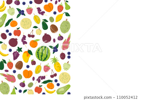 Eco fruits left side composition banner concept Eco fruits left side composition banner concept 110052412