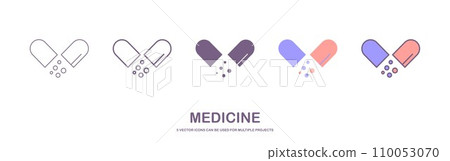 Medicine bottle icon vector design with editable stroke 110053070
