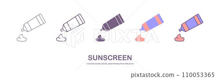 sunscreen line icon, vector best line icon. 110053365