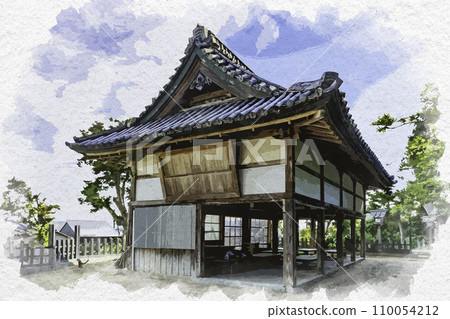 水彩風格三國神社江麻電福井縣堺市 水彩風格三國神社江麻電福井縣堺市 110054212