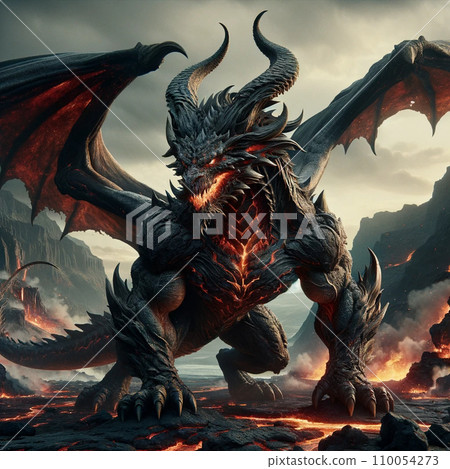 火山地區的一條看起來很強壯的龍 火山地區的一條看起來很強壯的龍 110054273