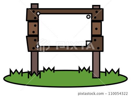 Illustration of a wooden sign board for filling in and disseminating cautions and notices Illustration of a wooden sign board for filling in and disseminating cautions and notices 110054322