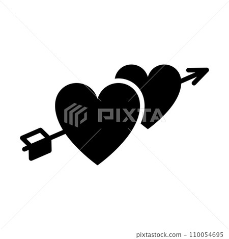 Heart arrow icon. Happy romantic, valentines day symbol. Heart arrow icon. Happy romantic, valentines day symbol. 110054695