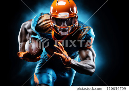 Active American Football Player in Red