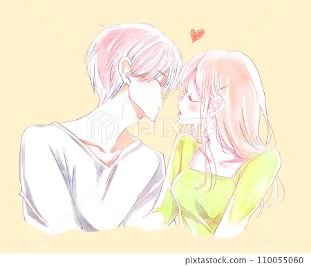 Distance between a man and a woman about to kiss Distance between a man and a woman about to kiss 110055060