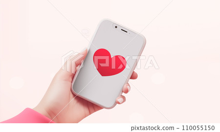 Smartphone screen and heart mark 110055150
