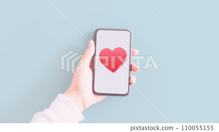 Smartphone screen and heart mark Smartphone screen and heart mark 110055155