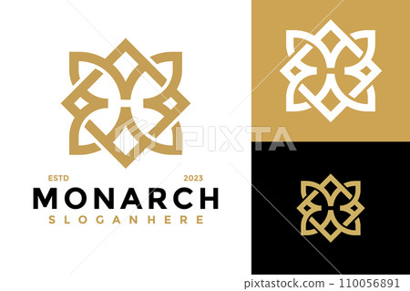 Letter H Monarch Buttefly Logo design vector symbol icon illustration 110056891