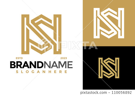 Letter Ns or Sn Unique Logo design vector symbol icon illustration 110056892