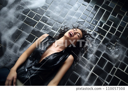 Young european woman having orgasm Woman with  Stock  