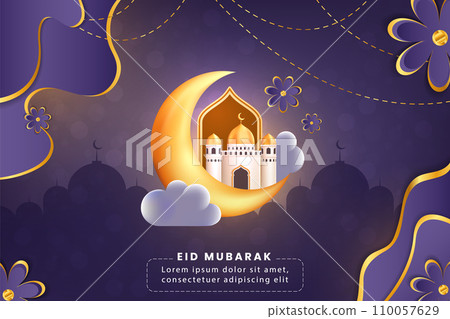 Eid Mubarak Greetings Vector Illustration Eid Mubarak Greetings Vector Illustration 110057629
