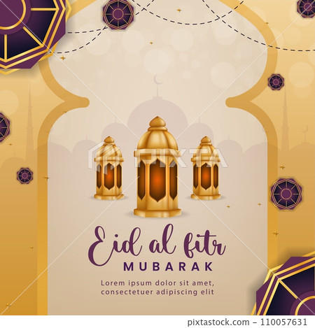 New Beautiful Eid Mubarak Greetings Vector New Beautiful Eid Mubarak Greetings Vector 110057631