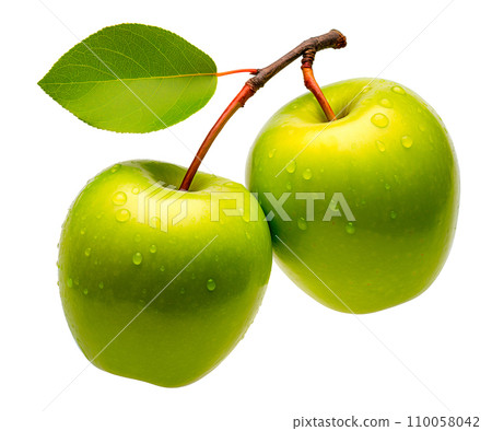 Golden apple isolated on white, clipping path included Stock