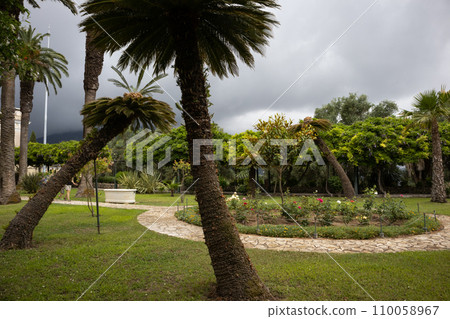 Park of palace Achilleon, Corfu, Greece 110058967