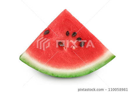 Slice of watermelon isolated on white background with full depth of field 110058981