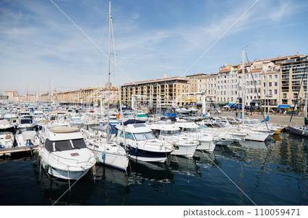 View of boats standing in Marseille. View of boats standing in Marseille. 110059471