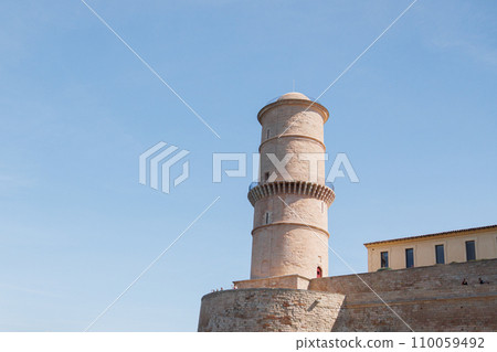 Lighthouse at the entrance to the port of Marseille. Lighthouse at the entrance to the port of Marseille. 110059492