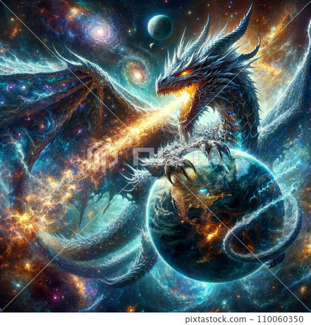 dragon in outer space - Stock Illustration [110060350] - PIXTA