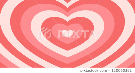 Hypnotic Heart-Shaped Tunnel Offering a Red and Pink Retro Wallpaper, Evoking the Psychedelic Vibes of the 70s. 110060391