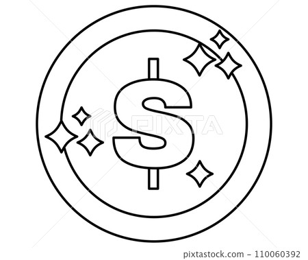 Exclusive benefits icon black and white - coin 110060392