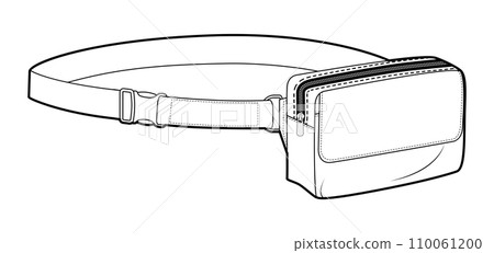 The versatile cross-body silhouette bag. Fashion accessory technical illustration. Vector satchel front 3-4 view Men 110061200